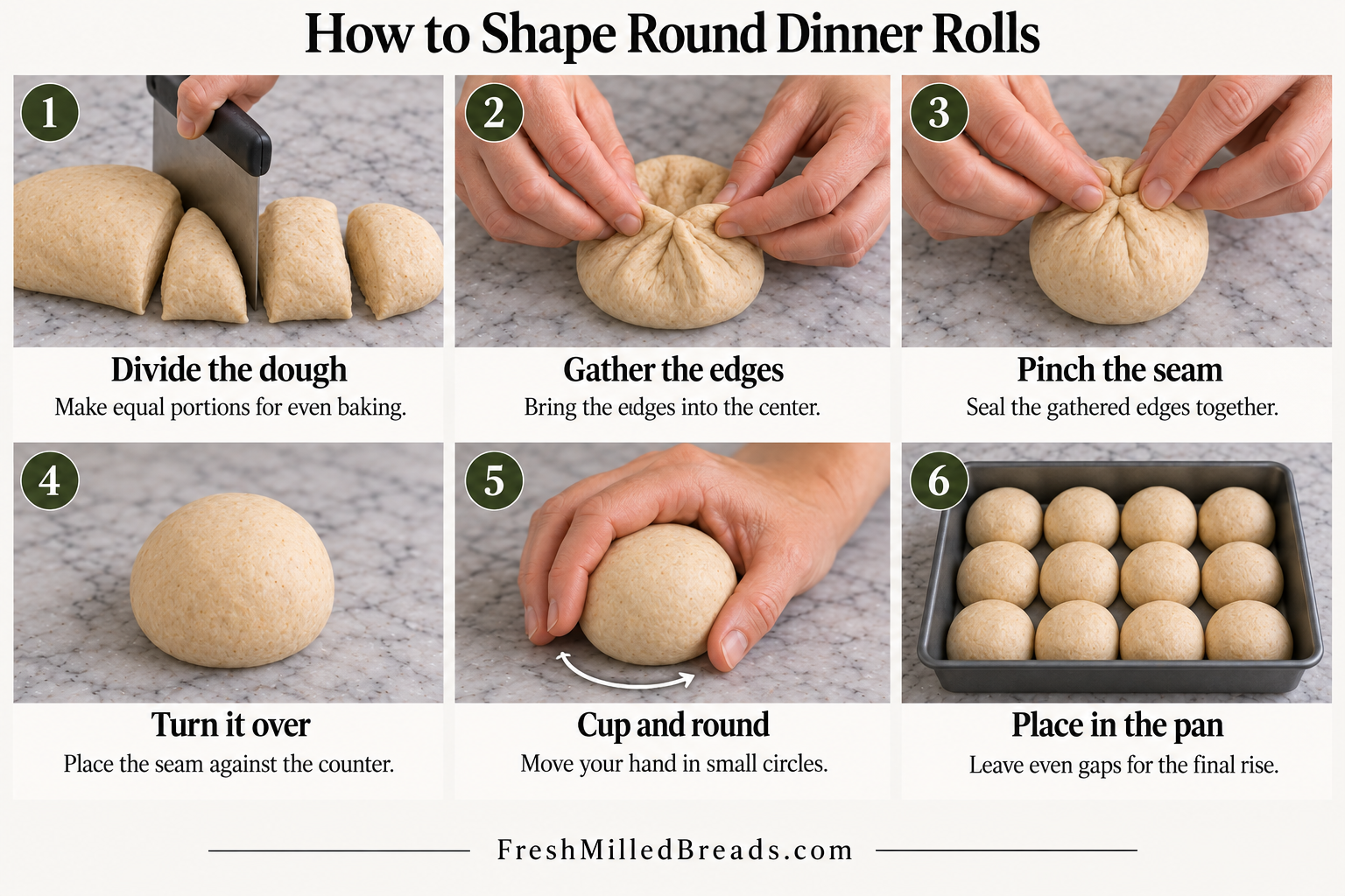 How to Shape Round Bread Rolls learning guide