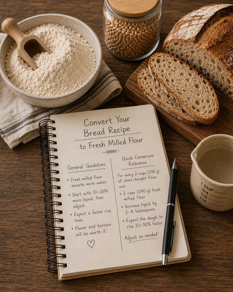 How to Convert Bread Recipes to Fresh Milled Flour