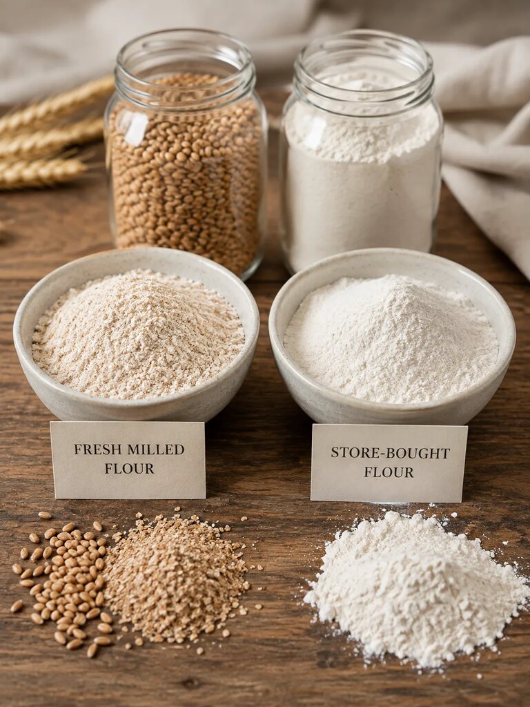 Fresh Milled Flour vs. Store-Bought Flour