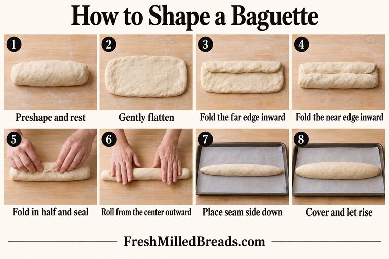 How to Shape a Baguette Loaf learning guide