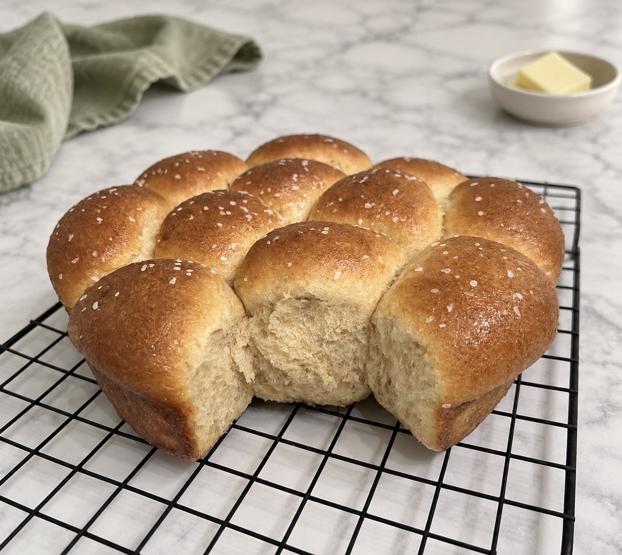 Fresh Milled Honey Butter Rolls fresh milled bread
